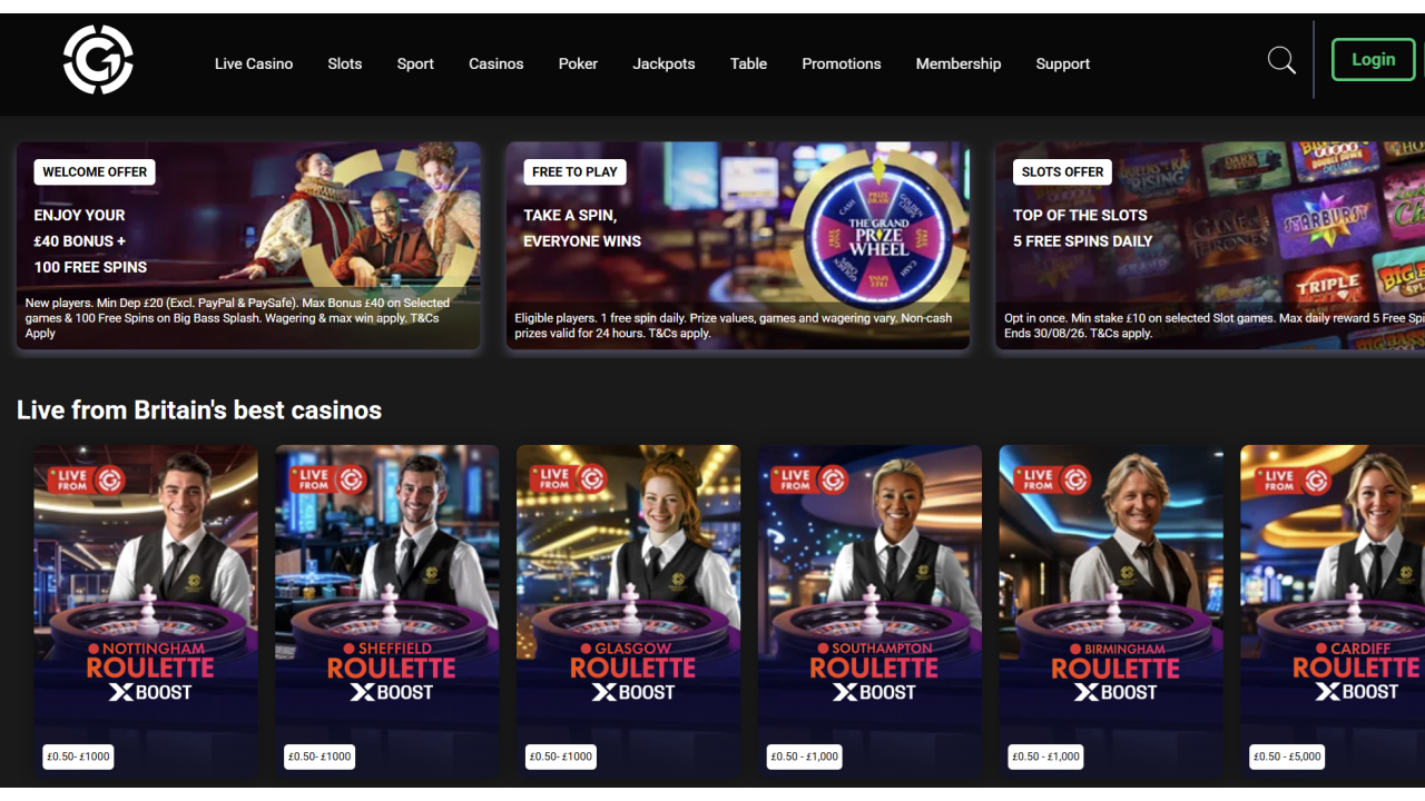 Gro Casino website